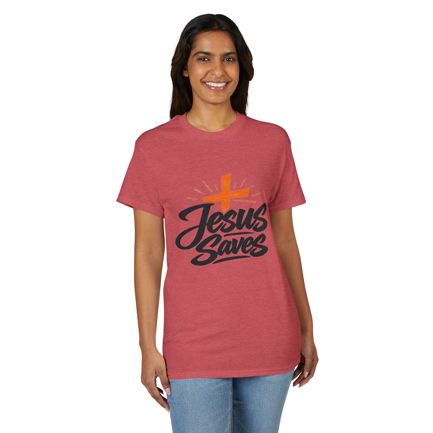 Jesus Saves T-Shirt — Christian Faith Cross Tee for Church & Easter