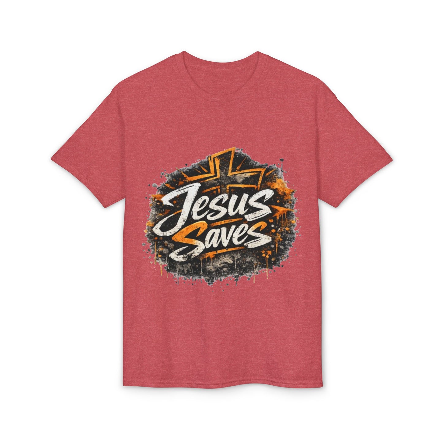 Jesus Saves T-Shirt — Christian Faith Graphic Tee with Cross Design