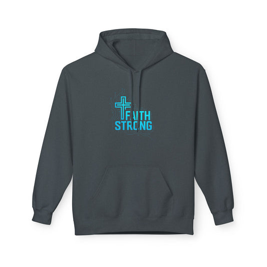 Faith Strong Hoodie — Christian Cross Inspirational Pullover