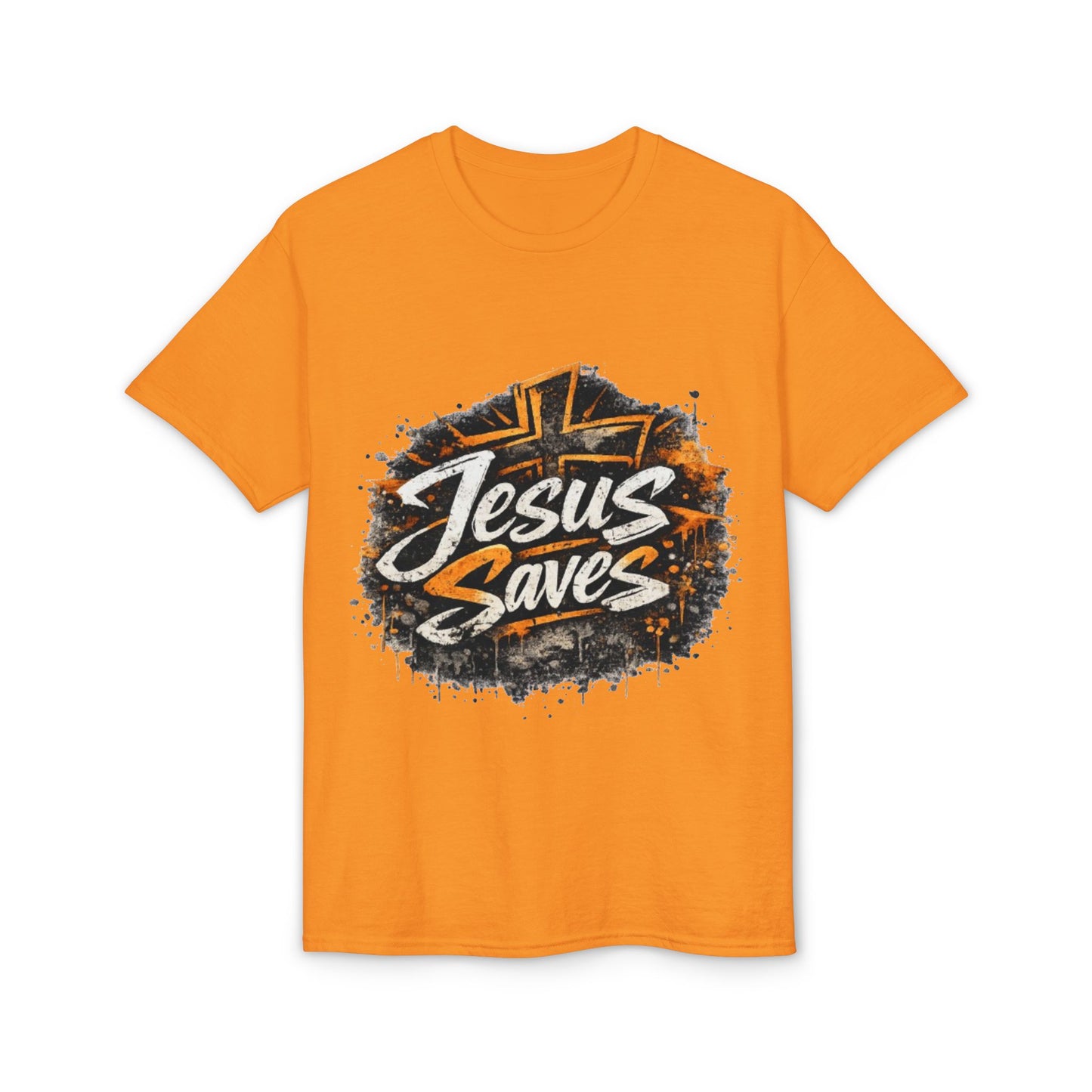 Jesus Saves T-Shirt — Christian Faith Graphic Tee with Cross Design
