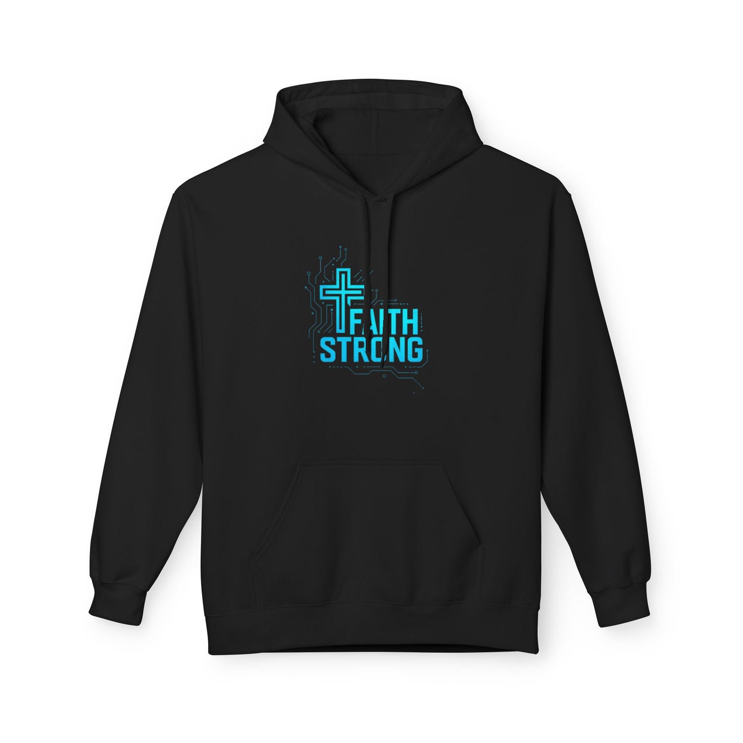 Faith Strong Hoodie — Christian Cross Inspirational Pullover
