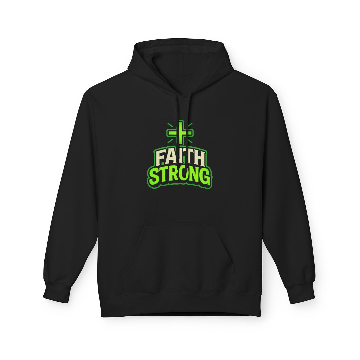 Faith Strong Hoodie — Christian Cross Inspirational Pullover