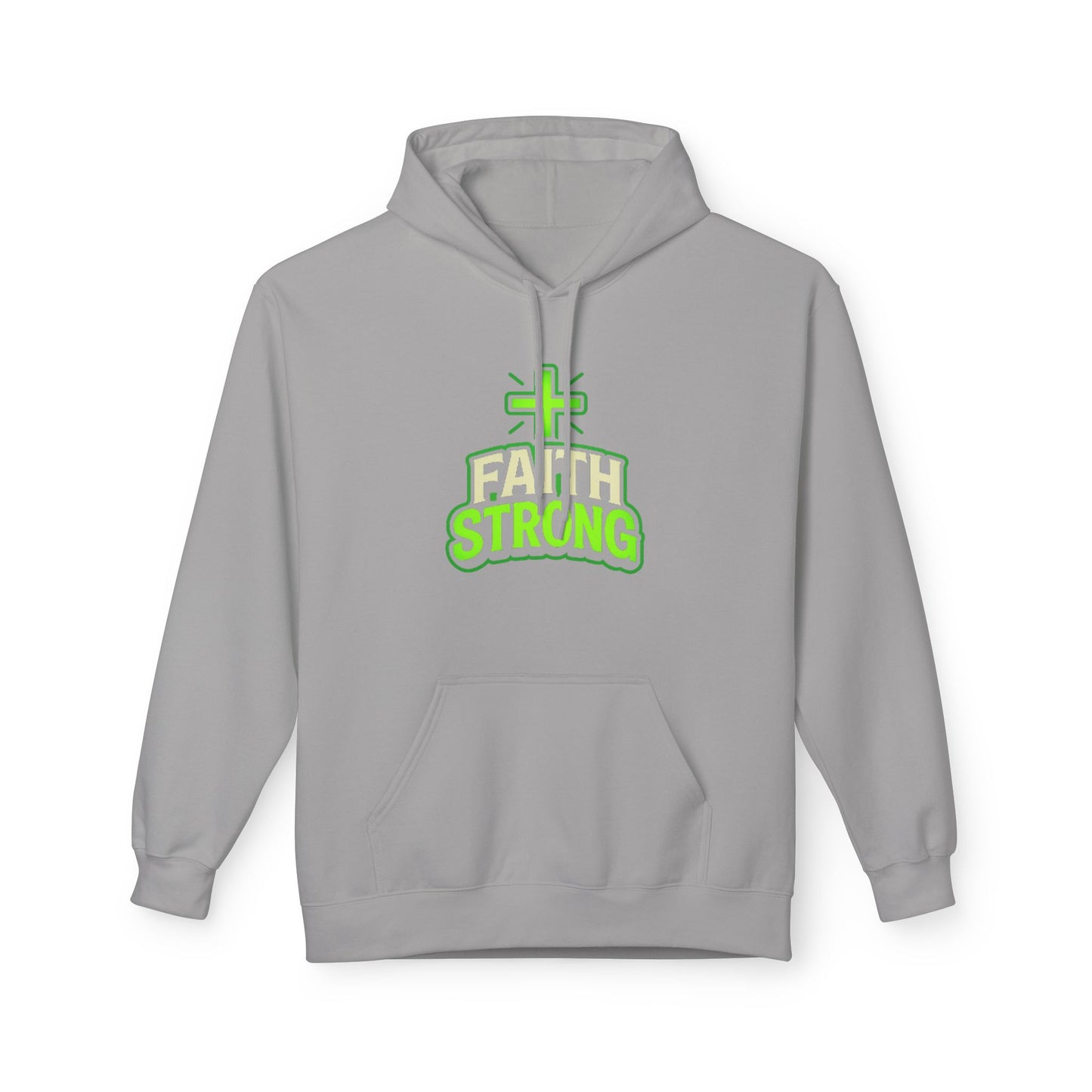 Faith Strong Hoodie — Christian Cross Inspirational Pullover