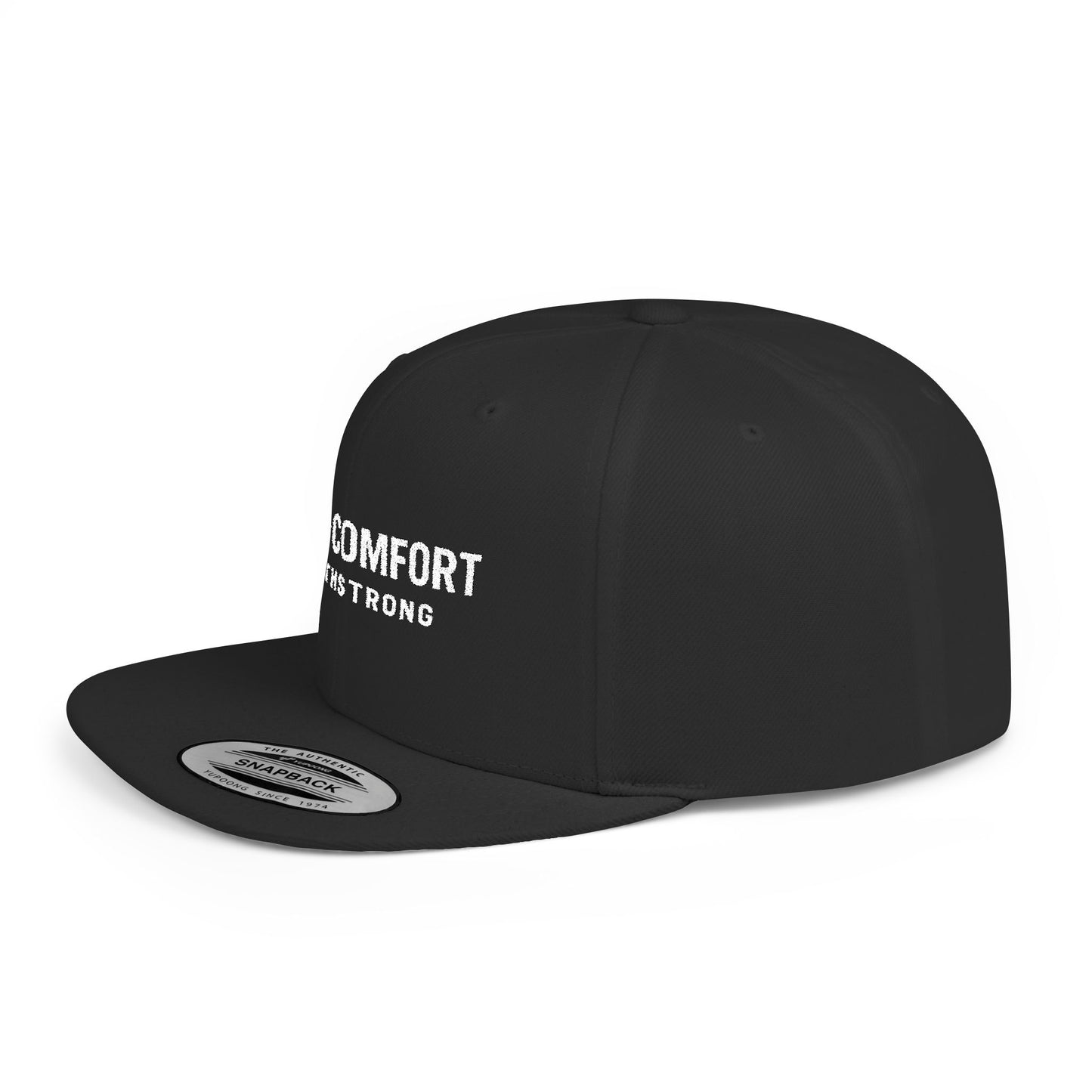 Snapback Cap FaithStrong 'GOD > COMFORT' Stitched Hat