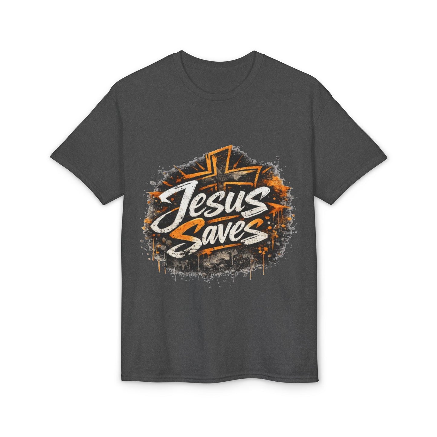 Jesus Saves T-Shirt — Christian Faith Graphic Tee with Cross Design