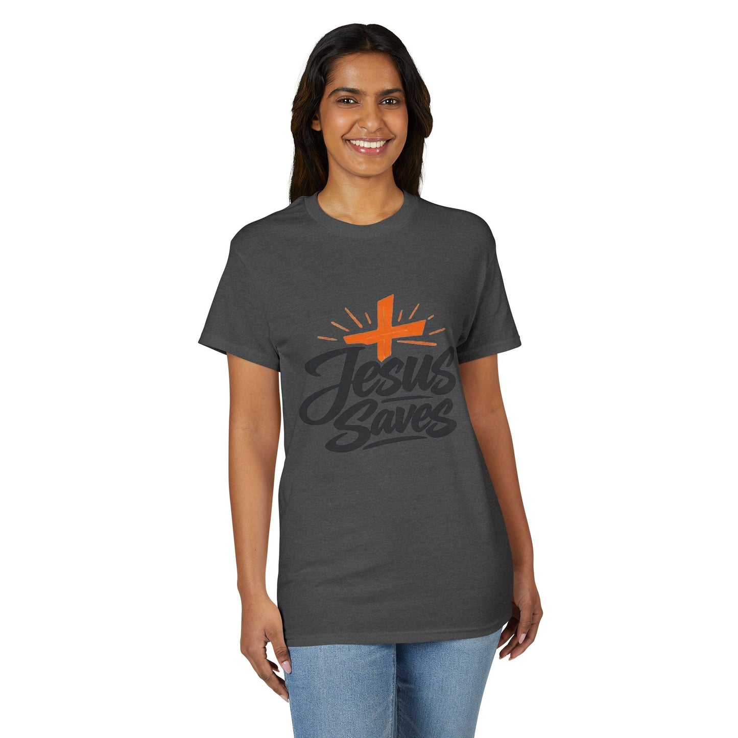 Jesus Saves T-Shirt — Christian Faith Cross Tee for Church & Easter