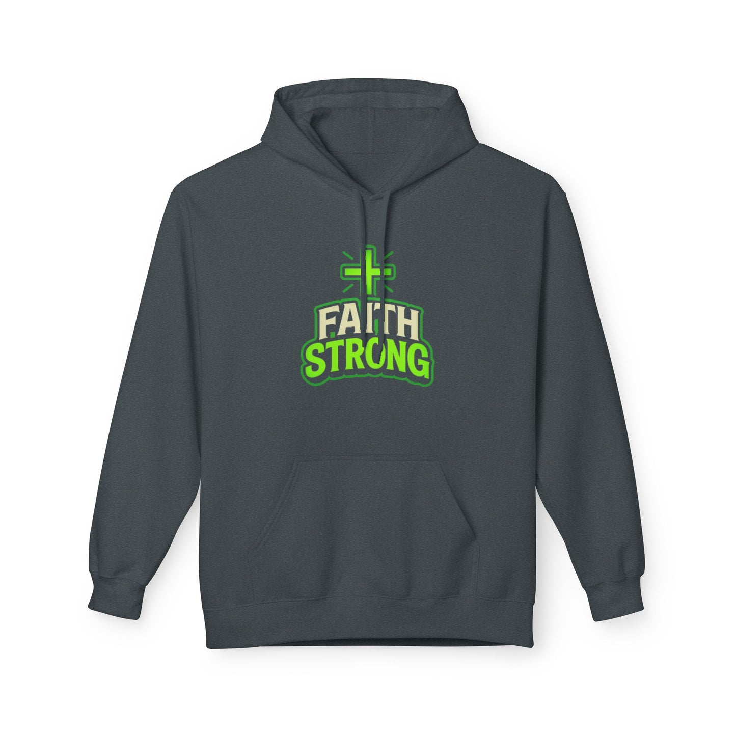 Faith Strong Hoodie — Christian Cross Inspirational Pullover
