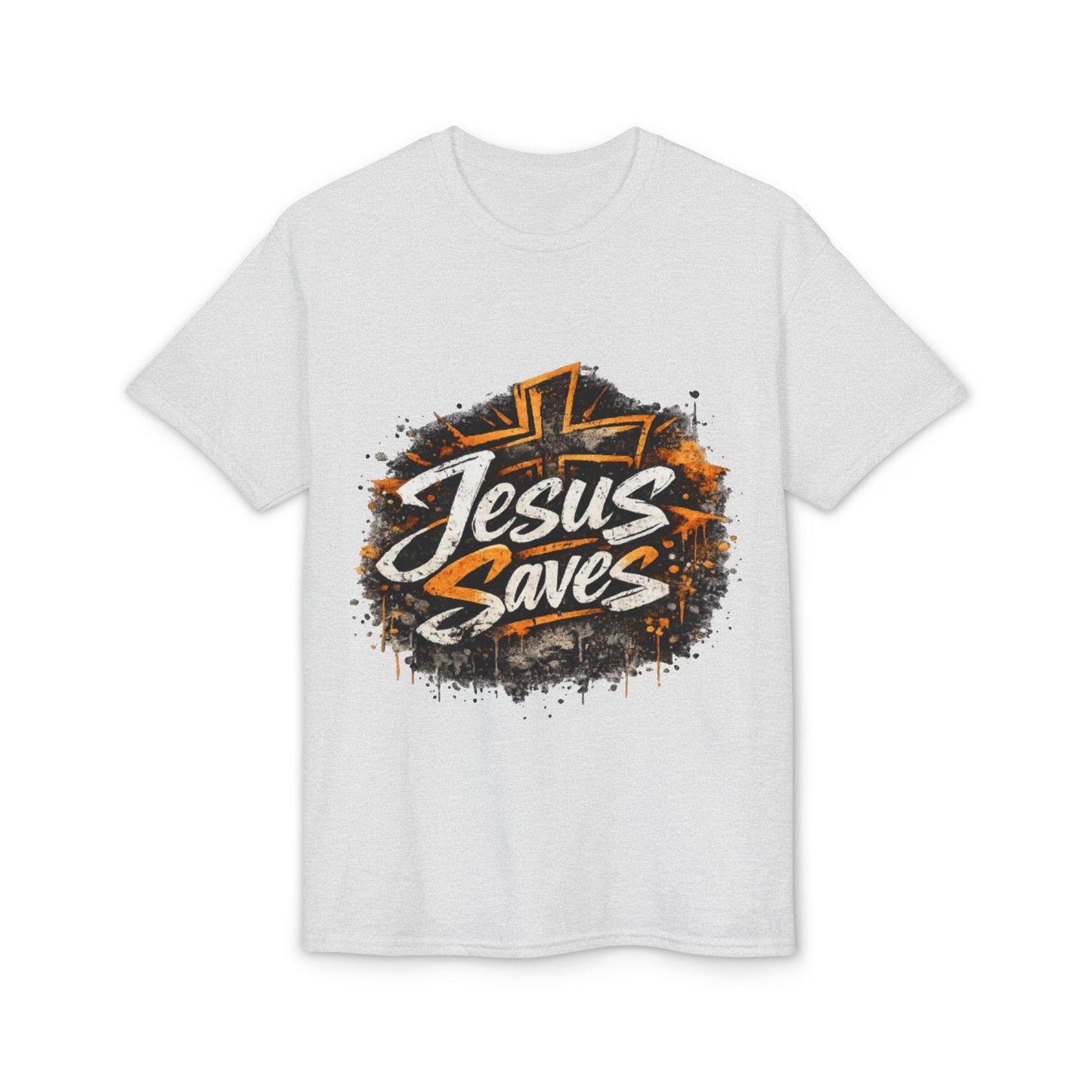Jesus Saves T-Shirt — Christian Faith Graphic Tee with Cross Design