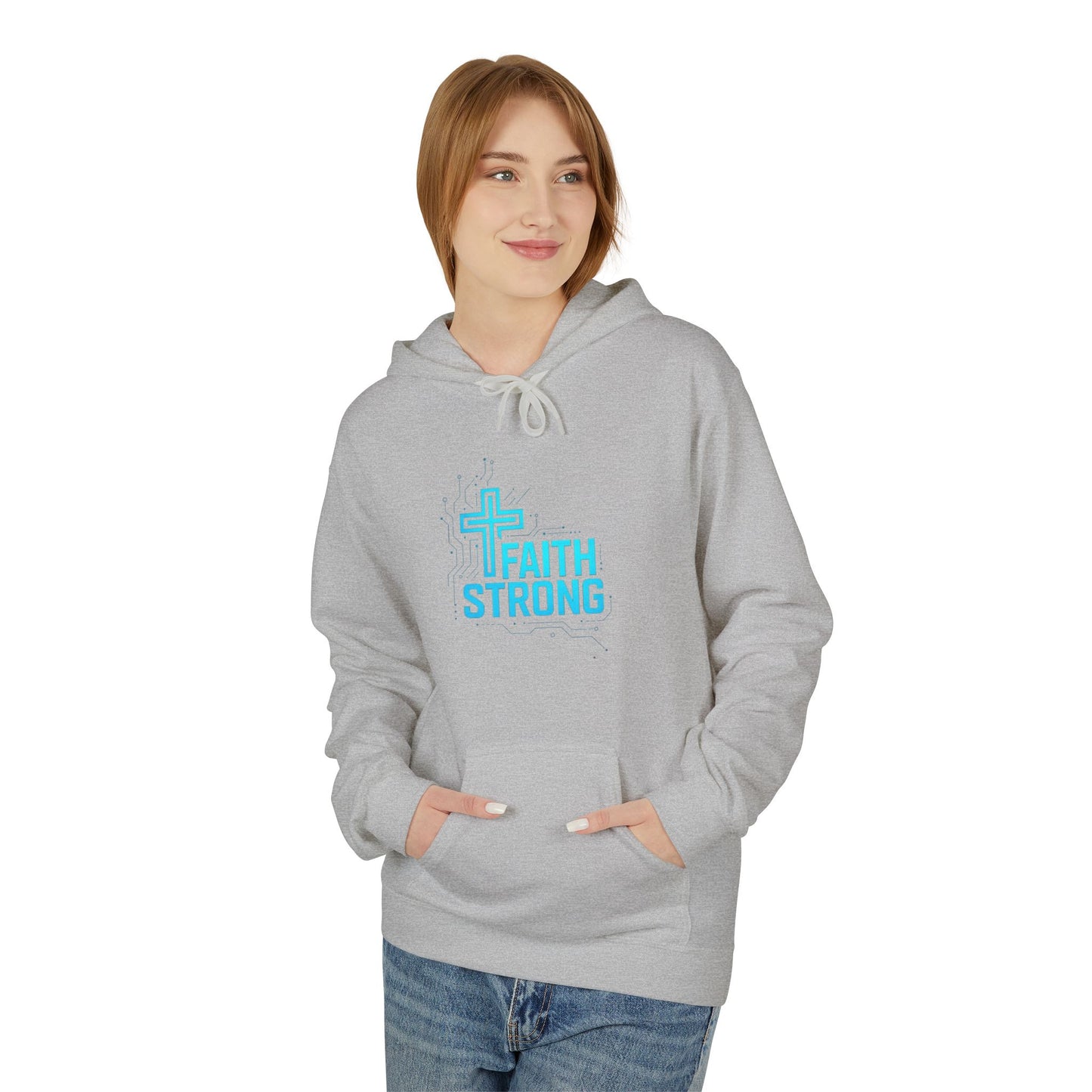 Faith Strong Hoodie — Christian Cross Inspirational Pullover